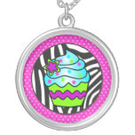 colorful crazy wild cupcake necklace