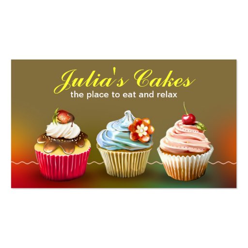 colorful creamy cupcakes business card (front side)