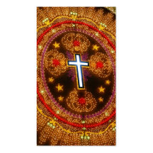 Colorful cross of lights business card