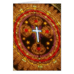 Colorful cross of lights card