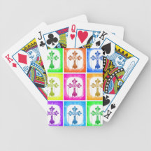 Colorful Crosses Christian Pop Art Bicycle Poker Deck