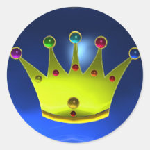 COLORFUL CROWN WITH GEMSTONES STICKER