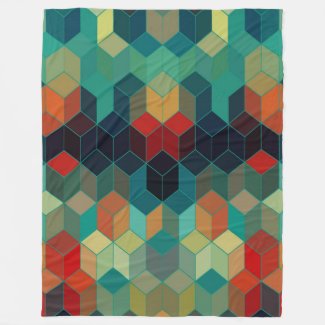 Colorful Cubes Pattern Modern Pattern Fleece Blanket