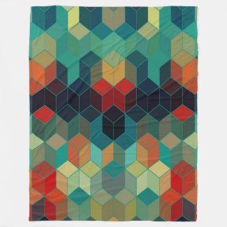 Colorful Cubes Pattern Modern Pattern Fleece Blanket