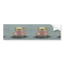 Colorful cup and saucer , Berlin, Germany Bumper Stickers