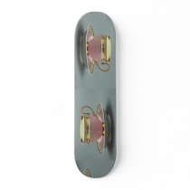Colorful cup and saucer , Berlin, Germany Skateboard Deck