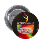 Colorful Cup Name Tag Button