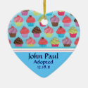 Colorful Cupcake Adoption Announcement Ornament