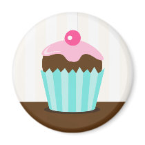 Colorful cupcake girls birthday favor magnets