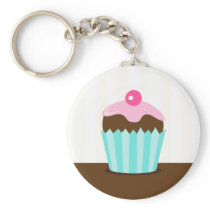 Colorful cupcake girls birthday keychain