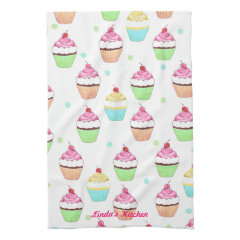 Colorful Cupcake Tea Towel