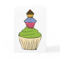 Colorful Cupcake Tower Party Invitation cards