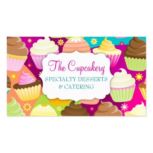 Colorful Cupcakes Business Card Templates (front side)
