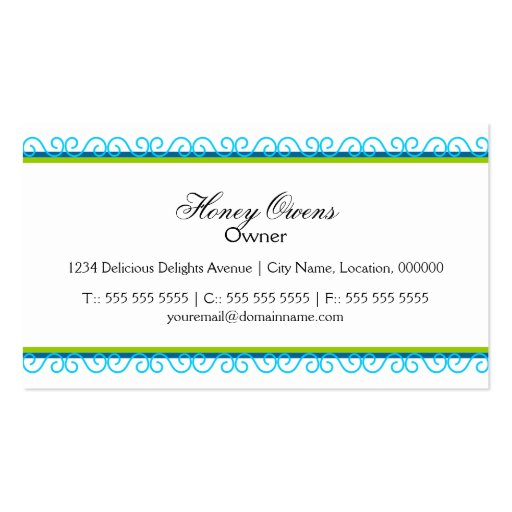 Colorful Cupcakes Business Cards (back side)