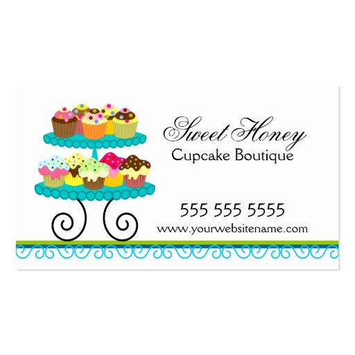 Colorful Cupcakes Business Cards (front side)
