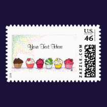 Colorful Cupcakes Postage stamps