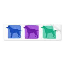 Colorful Curly Coated Retriever Silhouettes bumper stickers by MenagerieMayhem Colorful Curly Coated Retriever Silhouettes bumper stickers