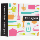 Colorful custom kitchen recipe binder / organizer