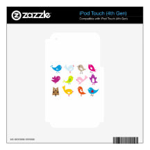 Colorful cute birds iPod touch 4G skin