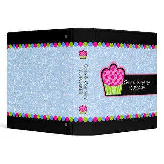 Colourful Cute Cupcake Bakery 1.5 in. Binder binder