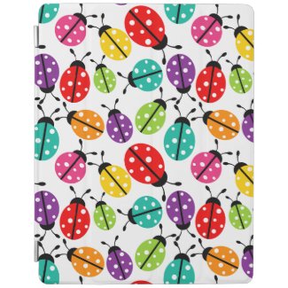 Colorful Cute Lady Bug Seamless Pattern iPad Cover