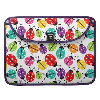 Colorful Cute Lady Bug Seamless Pattern Sleeves For MacBooks