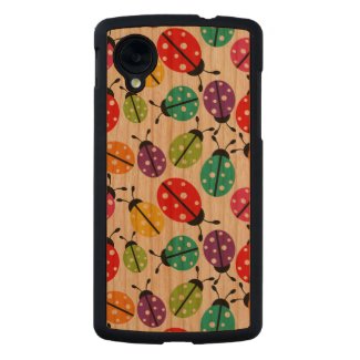 Colorful Cute Lady Bug Seamless Pattern Carved® Cherry Nexus 5 Case