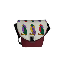 Colorful Cute Parrots Mini Messenger Bags at Zazzle
