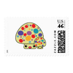 Colorful Cute Spotted Kawaii Mushroom Toadstools Postage Stamp