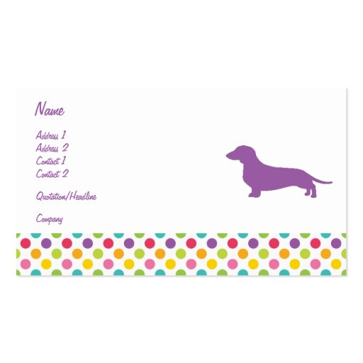 Colorful Dachshund Business card