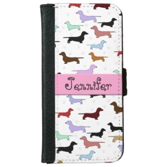 Colorful Dachshund iPhone Wallet iPhone 6 Wallet Case