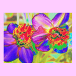 Colorful daffodil print posters