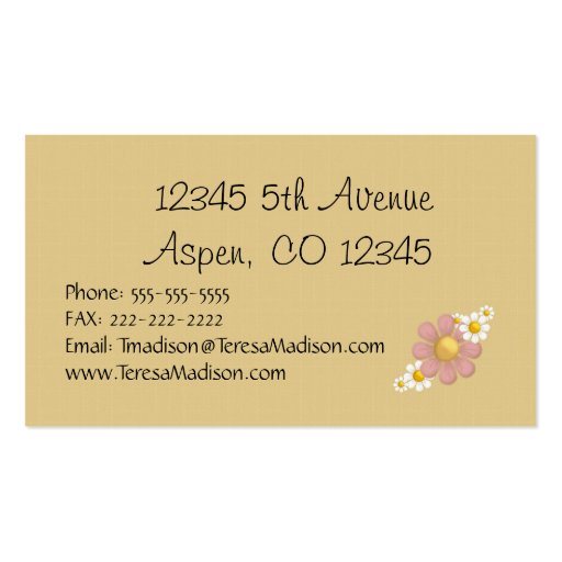 Colorful Daisies All Purpose Business Card (back side)