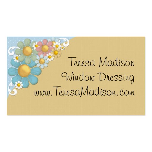 Colorful Daisies All Purpose Business Card (front side)