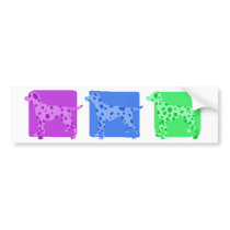 Colorful Dalmatian Silhouettes bumper stickers