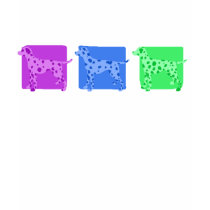 Colorful Dalmatian Silhouettes t-shirts