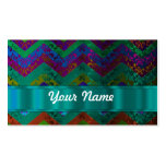 Colorful damask chevron business card templates