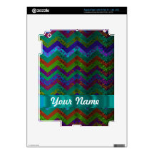 Colorful damask chevron iPad 3 skins