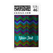 Colorful damask chevron stamps