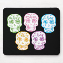 Colorful Day of the Dead Skulls mousepads