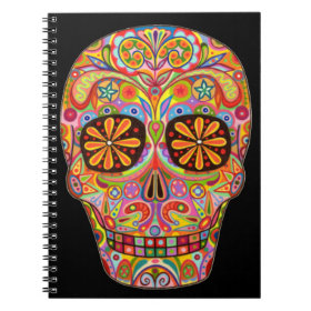 Colorful Day of the Dead Sugar Skull Notebook