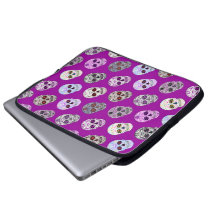 Colorful Day of the Dead Sugar Skull Pattern Laptop Sleeves