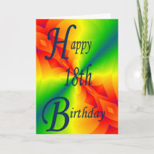 Colorful Design 18th Birthday Card