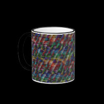 Colorful design on Black background mug