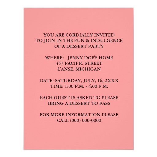 COLORFUL DESSERT "INDULGENCE" PARTY INVITATION