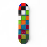 Colorful Diagonal Squares Skateboard