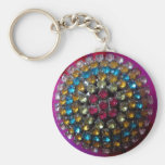 Colorful diamond pattern keychain