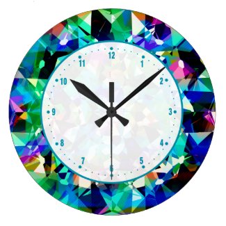 Colorful Diamonds Glitter And Sparkles Clock