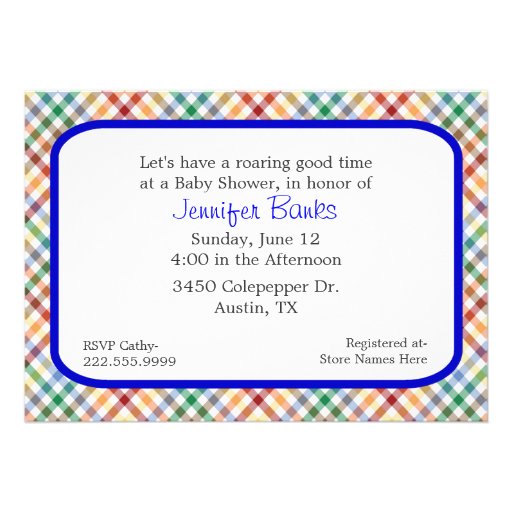 Colorful Dinosaur Baby Shower Invitation