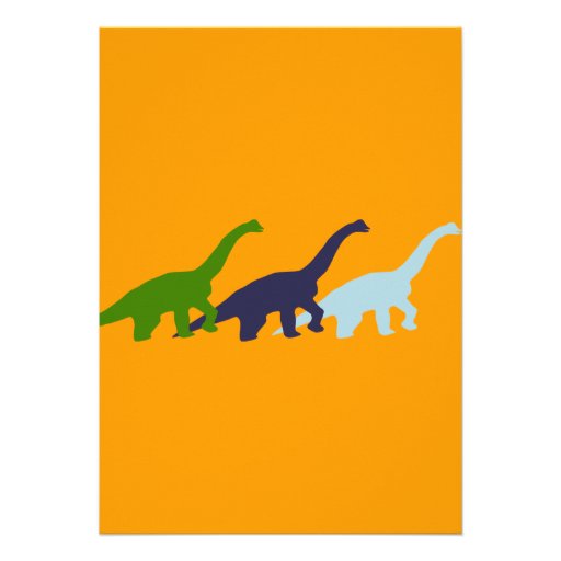 Colorful Dinosaur Birthday Party Invitations